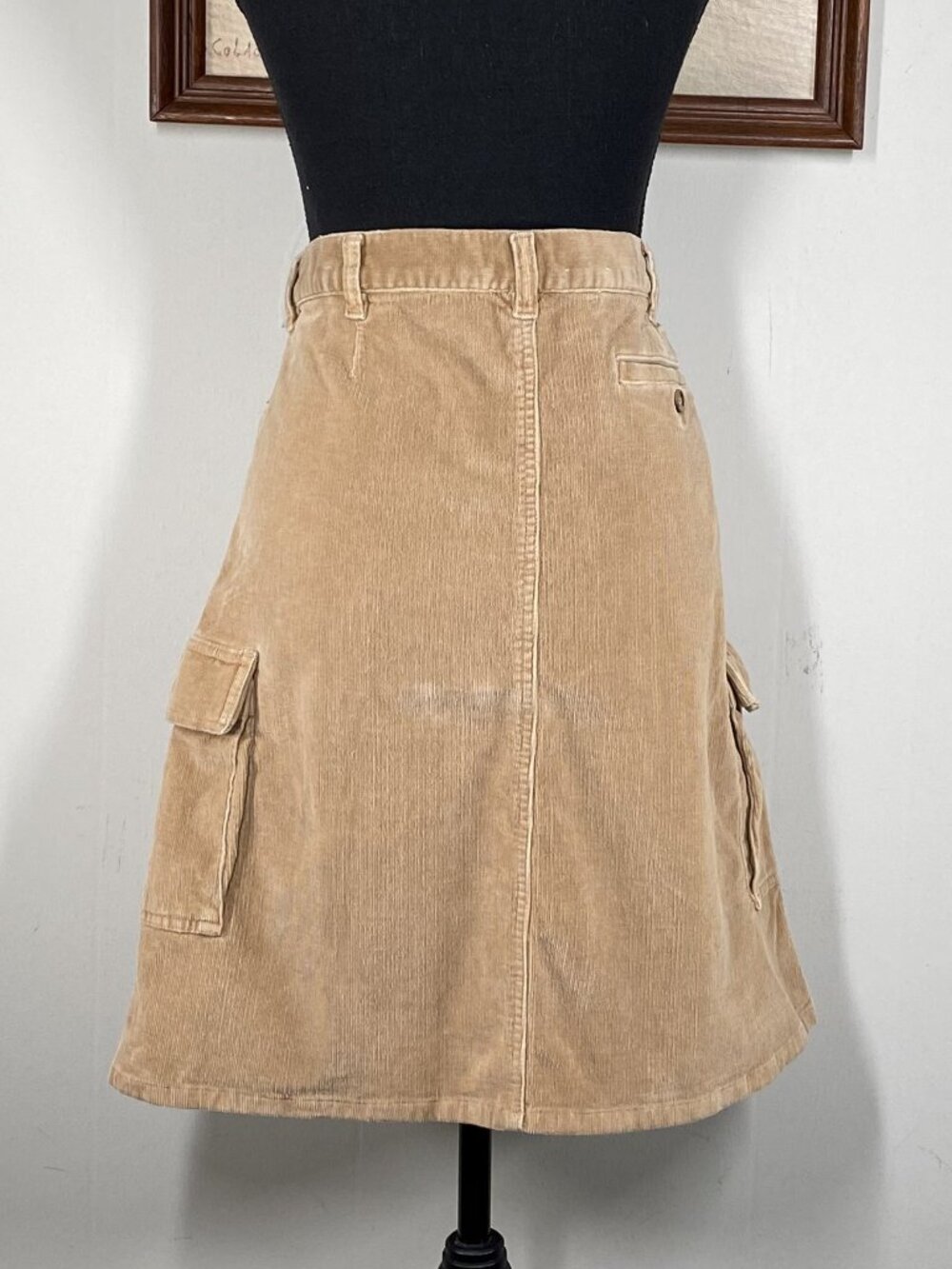 Polo Ralph Lauren Corduroy Cargo Skirt Women's 12 Brown Front Slit - Picture 3 of 13